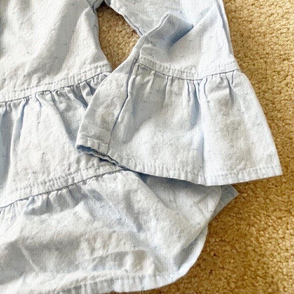 Tommy Hilfiger Dress Girls 24 Mo Light Denim Cotton Prairie Twirl Bell Sleeve - Picture 4 of 7
